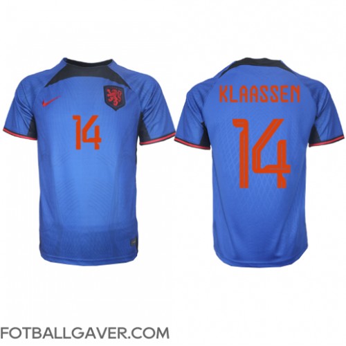 Nederland Davy Klaassen #14 Fotballklær Bortedrakt VM 2022 Kortermet